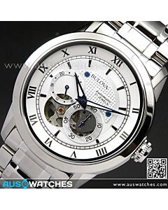 Bulova Mens Automatic BVA Series Dual Aperture Dial Stainless Steel Watch 96A118