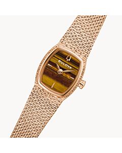 Bulova Goddess of Time Rose Gold Tiger’s Eye Dial Women's Watch 97L185