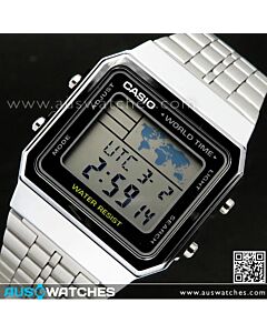 Casio World Time Alarms Digital Watch A500WA-1DF