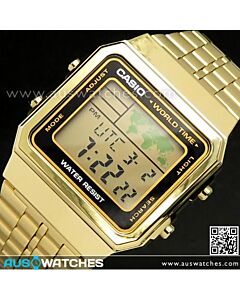 Casio World Time Alarms Digital Watch A500WGA-1DF