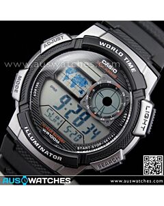 Casio Sporty Digital World Time 100M Sport Watch AE-1000W-1B, AE1000W