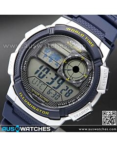 Casio Sporty Digital World Time 100M Digital Watch AE-1000W-2AV, AE1000W