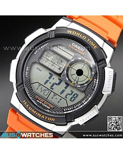 Casio Sporty Digital World Time 100M Digital Watch AE-1000W-4BV, AE1000W