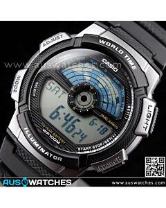 Casio Men's World Time Alarm Digital Sports Watch AE-1100W-1A, AE1100W