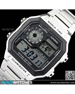 Casio 10Yrs Battery 5 Alarms World Time Watch AE-1200WHD-1AV, AE1200WHD