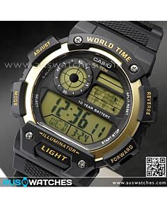 Casio Digital 5 Alarms Stopwatch World time Watch AE-1400WH-9AV, AE1400WH