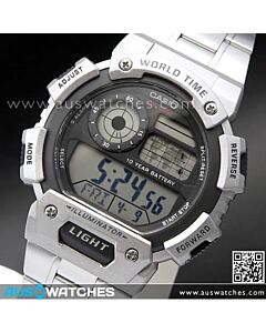 Casio Digital 5 Alarms Stopwatch World time Watch AE-1400WHD-1AV, AE1400WHD