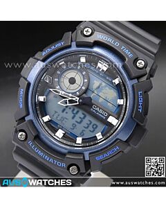 Casio Analog Digital World Time 100M Sport Watch AEQ-200W-2AV, AEQ200W