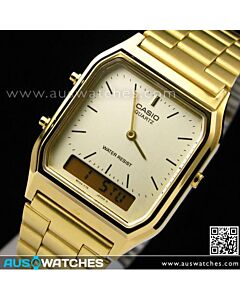 CASIO DIGITAL ANALOG VINTAGE WATCH AQ-230GA-9D, AQ230GA GOLD