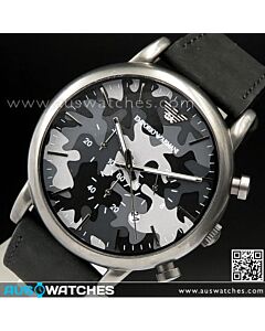 Emporio Armani Camouflage Leather Strap Men Watch AR1816