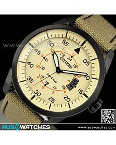 Citizen Eco-Drive Aviator Fabric Strap Mens Watch AW1365-19P