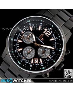 I.s Mens Chronograph Tachymeter All Black 100M Watch B8238CC-10