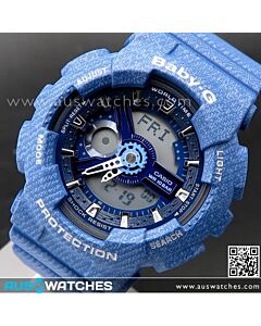 Casio Baby-G Denim Pattern Analogue Digital Limited Sport Watch BA-110DC-2A2, BA110DC