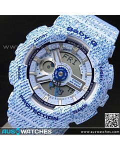 Casio Baby-G Denim Pattern Analogue Digital Limited Sport Watch BA-110DC-2A3, BA110DC