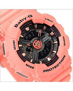 Casio Baby-G Analog Digital 100M Orange Black Sport Watch BA-111-4A2, BA111