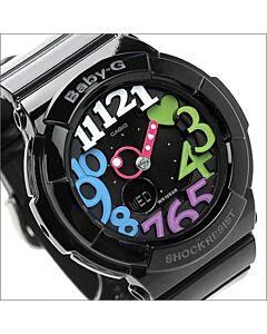 Casio Baby-G Black Neon Illuminator Alarm Watch BGA-131-1B2, BGA131