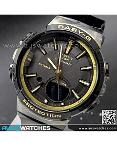 Casio Baby-G Step Tracker Analogue Digital Black Gold Watch BGS-100GS-1A, BGS100GS