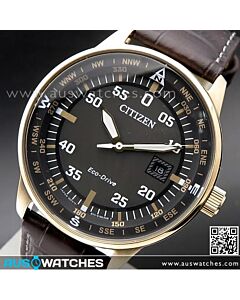 Citizen Eco-Drive Rose Gold Leather Watch BM7393-16H