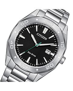 Citizen Eco-Drive Black Dial 100M Stainless Steel Watch BM7631-52E