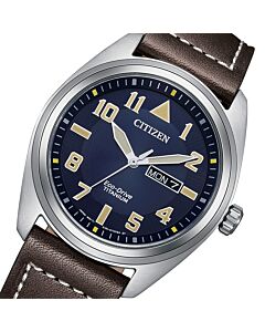 Citizen Eco-Drive Super Titanium Leather Strap Watch BM8560-37L