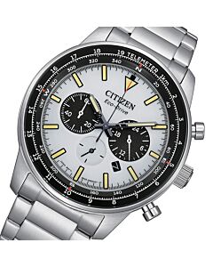 Citizen Eco-Drive Chronograph White Dial 100M Men's Watch CA4500-91A