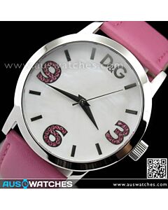 D&G Pose Ladies' White Dial Leather Strap Watch DW0693