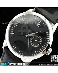 D&G Twin Tip Black Leather Strap Ladies Watch DW0699