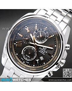 Casio Edifice World Time Sapphire Alarm Mens Watch EFB-301JD-1A, EFB301JD Made in Japan