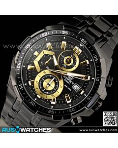 Casio Edifice Black Gold Ion Plated Mens Watches EFR-539BK-1AV, EFR539BK