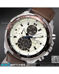 Casio Edifice Chronograph Genuine Leather Band Mens Watches EFR-539L-7BV, EFR539L