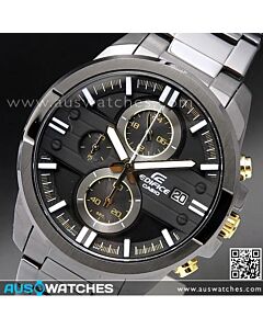 Casio Edifice Chronograph Black Gold Mens Watch EFR-543BK-1A9, EFR543BK