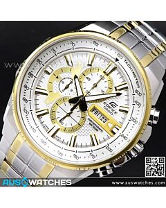 Casio Edifice Chronograph Silver Gold Mens Watch EFR-549SG-7AV, EFR549SG