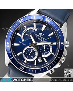 Casio Edifice Blue Genuine Leather Band Watch EFR-552L-2AV, EFR552L