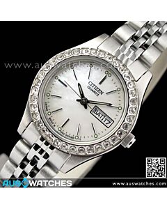 Citizen Swarovski Crystal Silver Tone Ladies Dress Watch EQ0537-51D