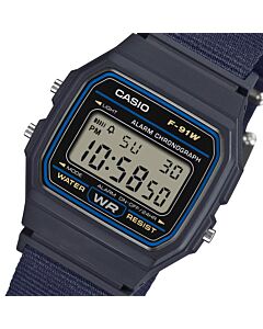 Casio Vintage Cloth Lightweight Slim Minimalistic Digital Watch F-91WF-2A