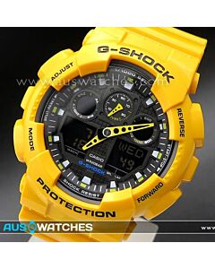 Casio G-Shock Velocity Indicator Alarm Watch GA-100A-9A, Yellow