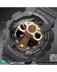 Casio G-Shock Black and Rose Gold Analog Digital Watch GA-100MMC-1A, GA100MMC