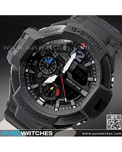 Casio G-Shock GRAVITYMASTER 200M Thermometer Compass Watch GA-1100-1A1, GA1100