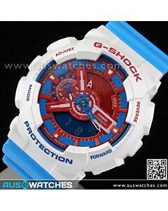 Casio G-Shock Red and Blue World Time Limited Watch GA-110AC-7, GA110AC