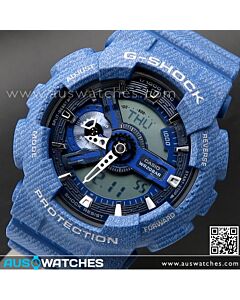 Casio G-Shock Denim Pattern Analogue Digital Limited Sport Watch GA-110DC-2A, GA110DC