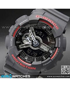 Casio G-Shock 200M Analog Digital Black and Red Sport Watch GA-110HR-1A, GA110HR