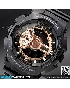 Casio G-Shock Black and Rose Gold Analog Digital Watch GA-110MMC-1A, GA110MMC