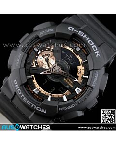 Casio G-Shock Black Rose Gold 200M World Time Watch GA-110RG-1A, GA110RG