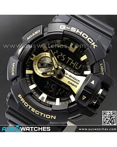 Casio G-Shock 200M Analog Digital Black Gold Sport Watch GA-400GB-1A9, GA400GB