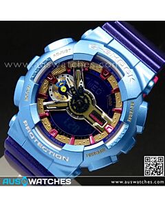 Casio G-SHOCK S-Series World time Purple Blue Unisex Watch GMA-S110HC-6A, GMAS110HC