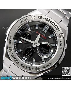 Casio G-Shock Analog Digital Solar Stainless Steel Band Sport Watch GST-S110D-1A, GSTS110D