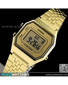 Casio Retro Gold Tone Digital Ladies Watches LA680WGA-9DF, LA680WGA