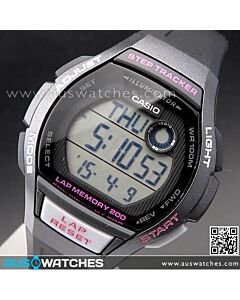 Casio Step Tracker LED 100M Ladies Sport Watch LWS-2000H-1AV, LWS2000H