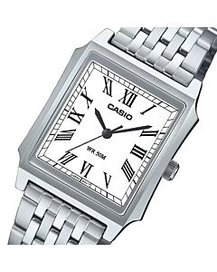 Casio Tank Stainless Steel White Vintage Quartz Watch MTP-B190D-7BV