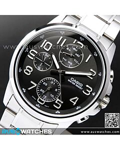 Casio Analog Day Date Stainless Steel Mens Watch MTP-E307D-1A, MTPE307D